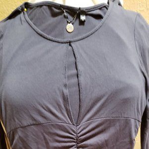 BKE Boutique, blue, peekaboo, long sleeved, shirt Size M